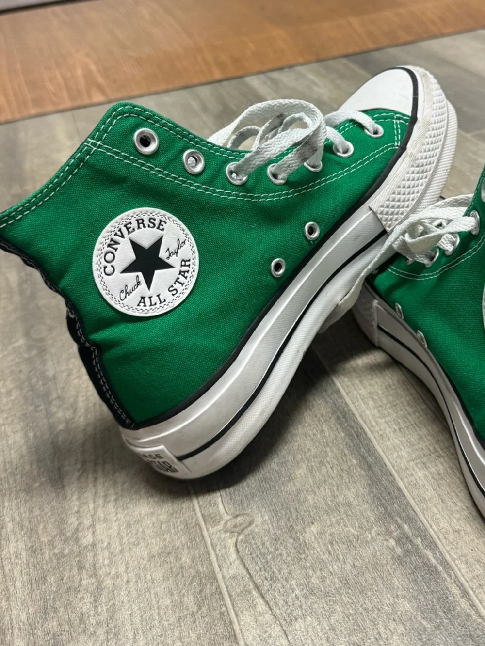 Converse Chuck Taylor All Star High Top Sneakers Green White (M5-W7) Streetwear - Picture 5 of 9